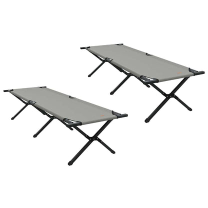 Klapp Schlafbett fürs Camping 2 pcs Grau 193 x 69 x 45 cm