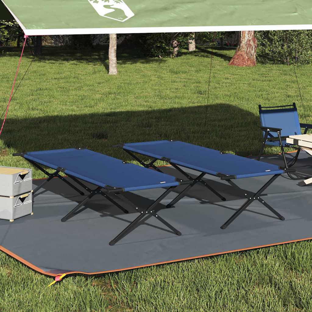 Klapp Schlafbett fürs Camping 2 pcs Blau 210 x 80 x 46 cm