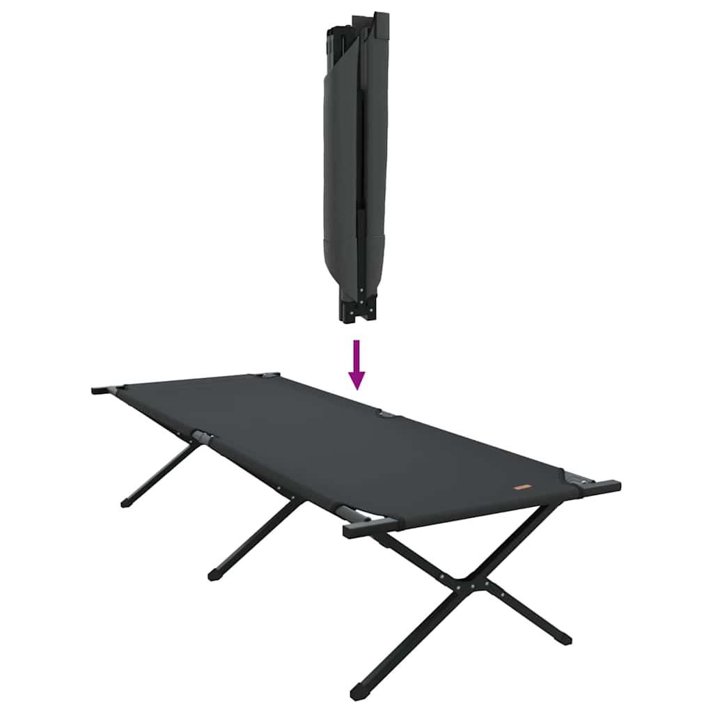 Klapp Schlafbett fürs Camping 2 pcs Schwarz 210 x 80 x 46 cm