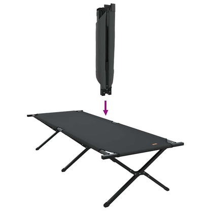 Klapp Schlafbett fürs Camping 2 pcs Schwarz 210 x 80 x 46 cm
