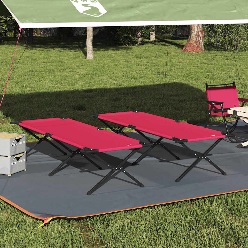 Klapp Schlafbett fürs Camping 2 pcs Rot 210 x 80 x 46 cm