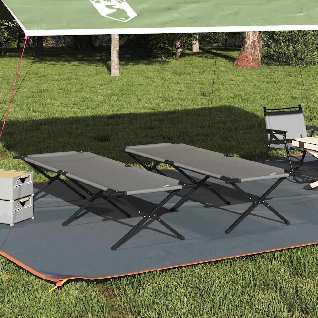 Klapp Schlafbett fürs Camping 2 pcs Grau 210 x 80 x 46 cm