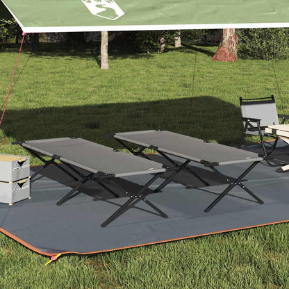 Klapp Schlafbett fürs Camping 2 pcs Grau 210 x 80 x 46 cm