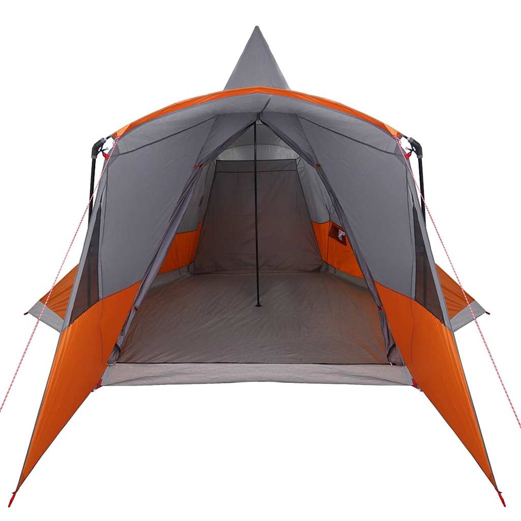 Teepee Zelt mit Dach Grau und Orange 720 x 465 x 295 cm