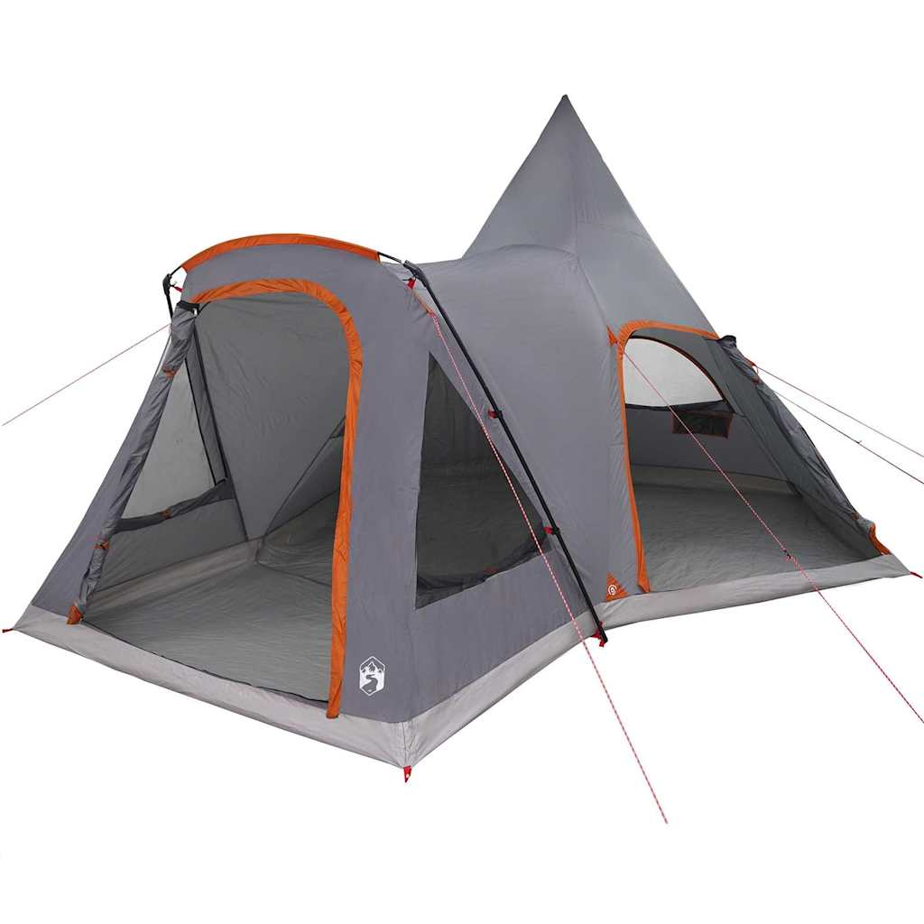 Teepee Zelt mit Dach Grau und Orange 545 x 450 x 295 cm