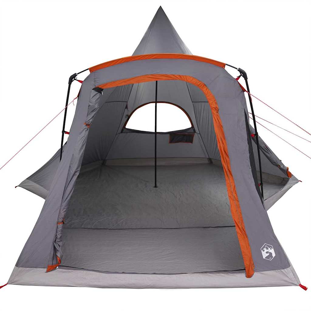 Teepee Zelt mit Dach Grau und Orange 545 x 450 x 295 cm