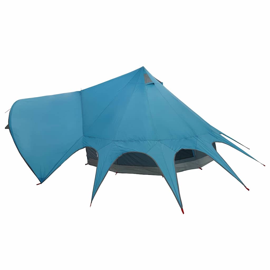Teepee Zelt mit Dach Blau und Grau 600 x 600 x 347 cm