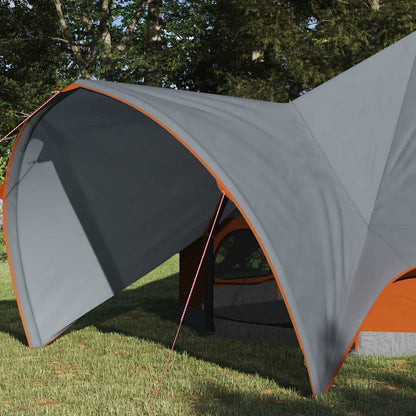 Teepee Zelt mit Dach Grau und Orange 600 x 600 x 347 cm