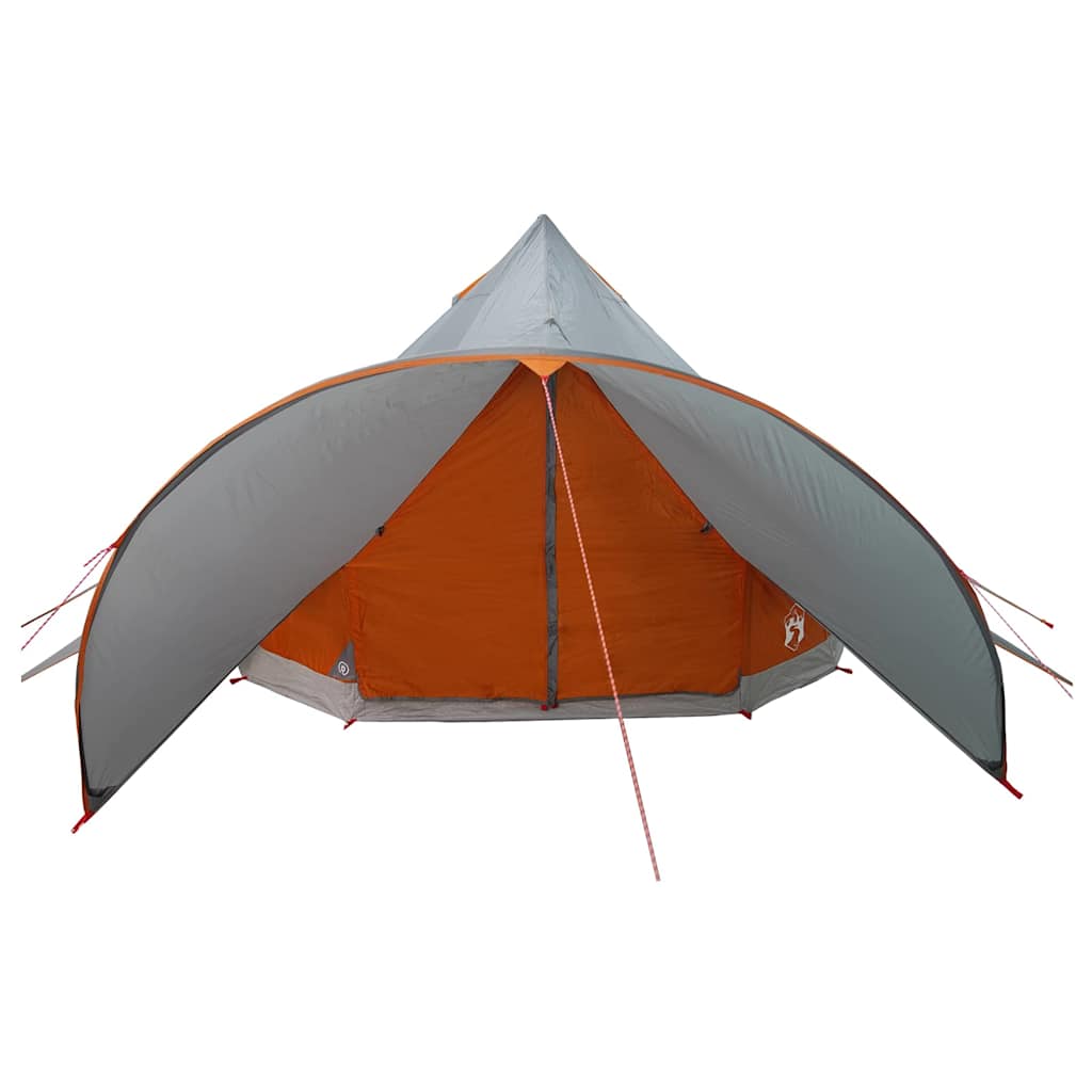 Teepee Zelt mit Dach Grau und Orange 600 x 600 x 347 cm