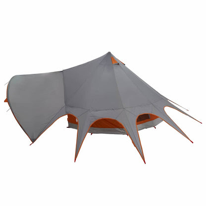 Teepee Zelt mit Dach Grau und Orange 600 x 600 x 347 cm