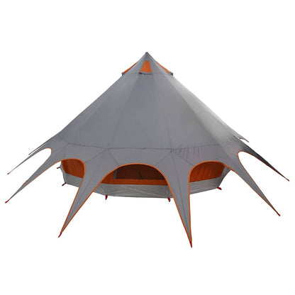 Teepee Zelt mit Dach Grau und Orange 600 x 600 x 347 cm