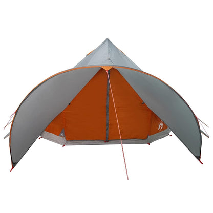 Teepee Zelt mit Dach Grau und Orange 600 x 600 x 347 cm