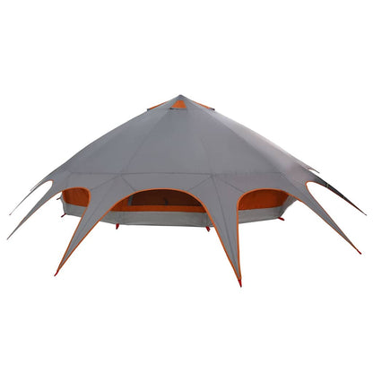Teepee Zelt mit Dach Grau und Orange 600 x 600 x 347 cm