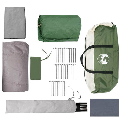 Tunnelzelt mit Dach Grün und Weiß 740 x 370 x 220 cm