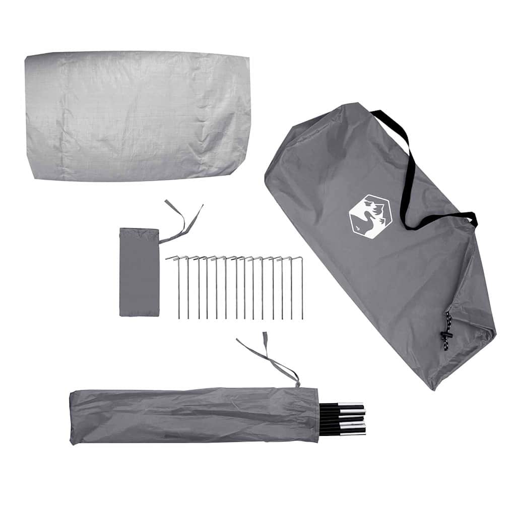 Tunnelzelt mit Dach Grau und Orange 328 x 228 x 115 cm