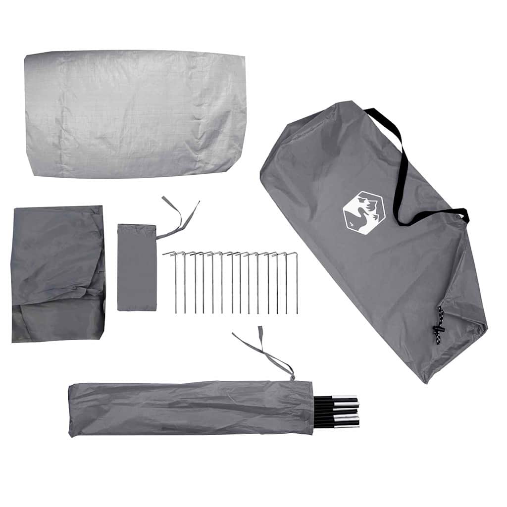 Tunnelzelt mit Dach Grau und Orange 318 x 275 x 140 cm