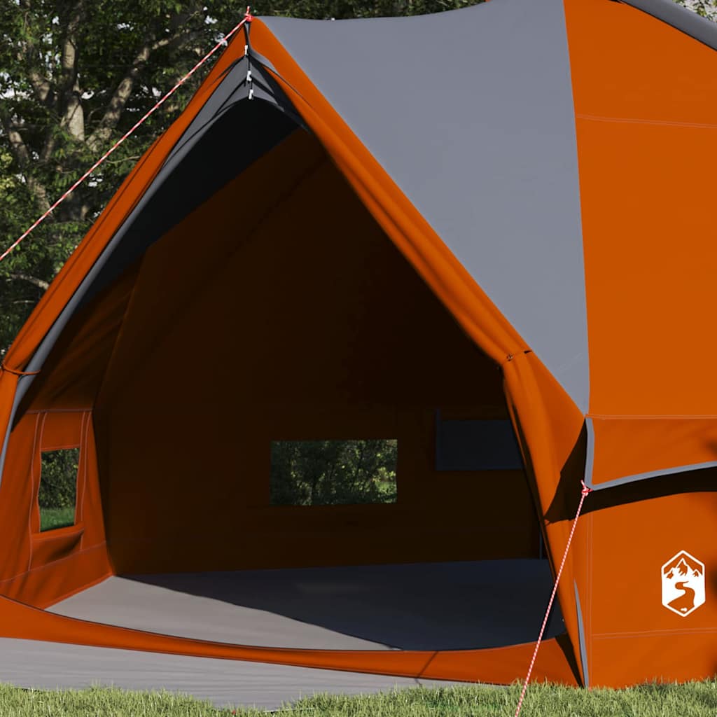 Teepee Zelt mit Dach Grau und Orange 490 x 410 x 210 cm