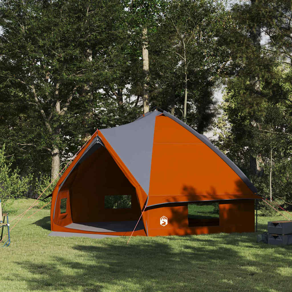 Teepee Zelt mit Dach Grau und Orange 490 x 410 x 210 cm
