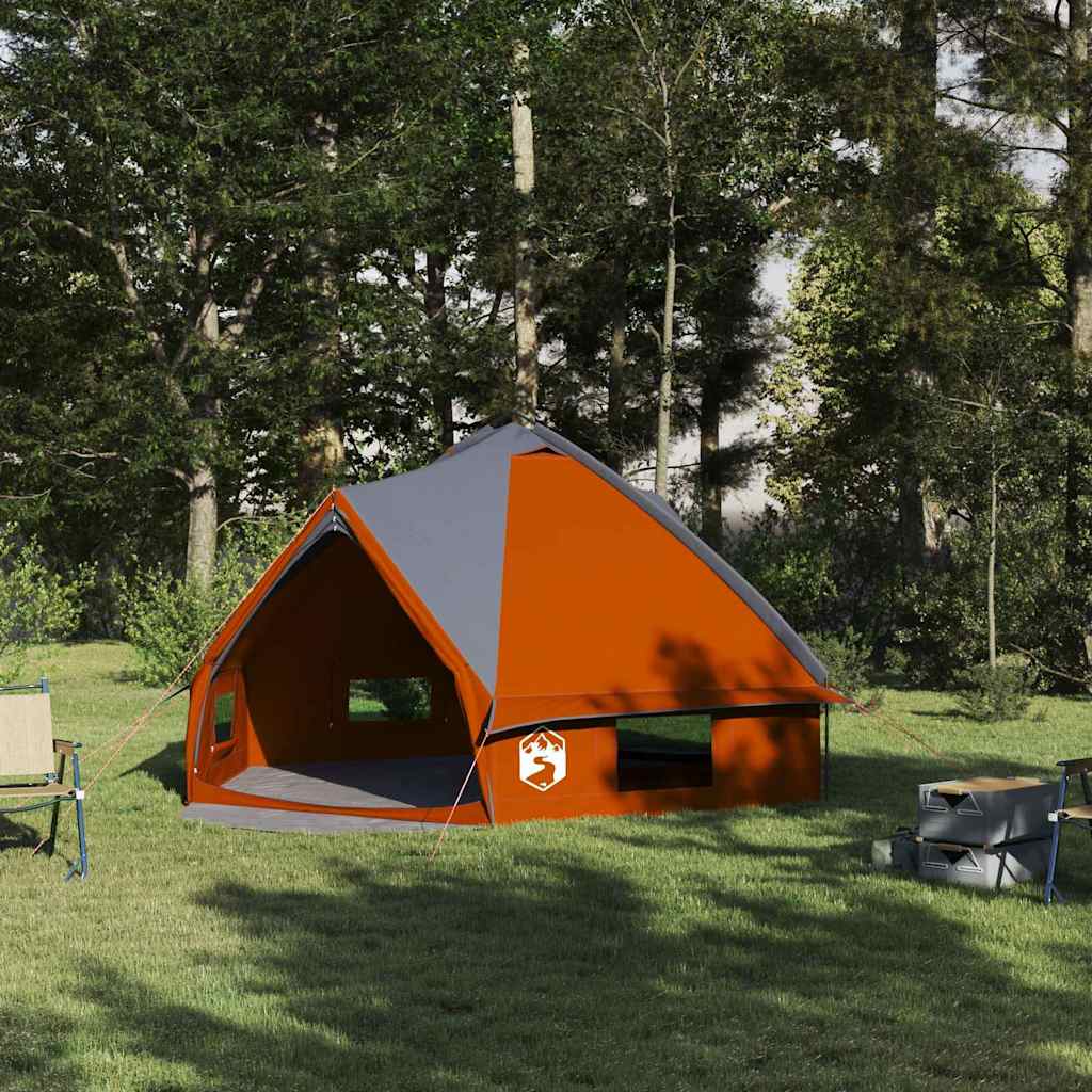 Teepee Zelt mit Dach Grau und Orange 490 x 410 x 210 cm