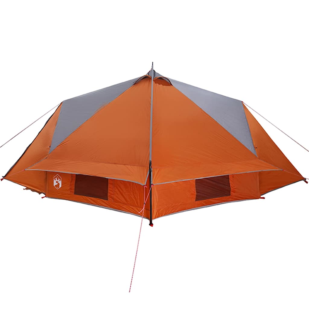 Teepee Zelt mit Dach Grau und Orange 490 x 410 x 210 cm