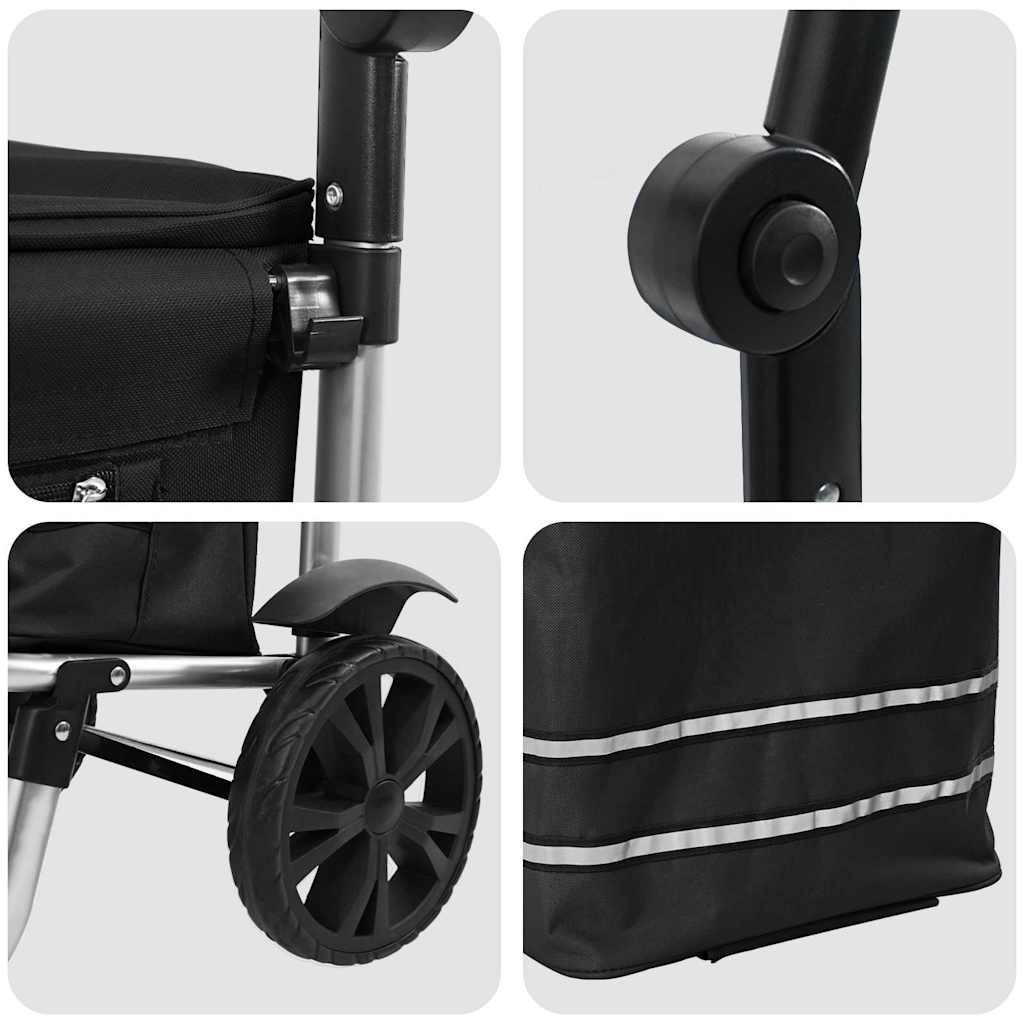 Einkaufswagen Schwarz 36,5 x 46,5 x 100,5 cm Oxford-stoff