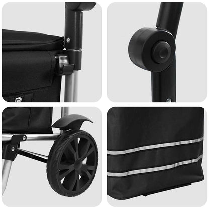 Einkaufswagen Schwarz 36,5 x 46,5 x 100,5 cm Oxford-stoff