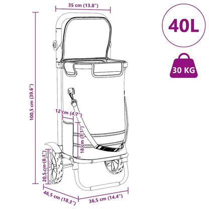 Einkaufswagen Schwarz 36,5 x 46,5 x 100,5 cm Oxford-stoff