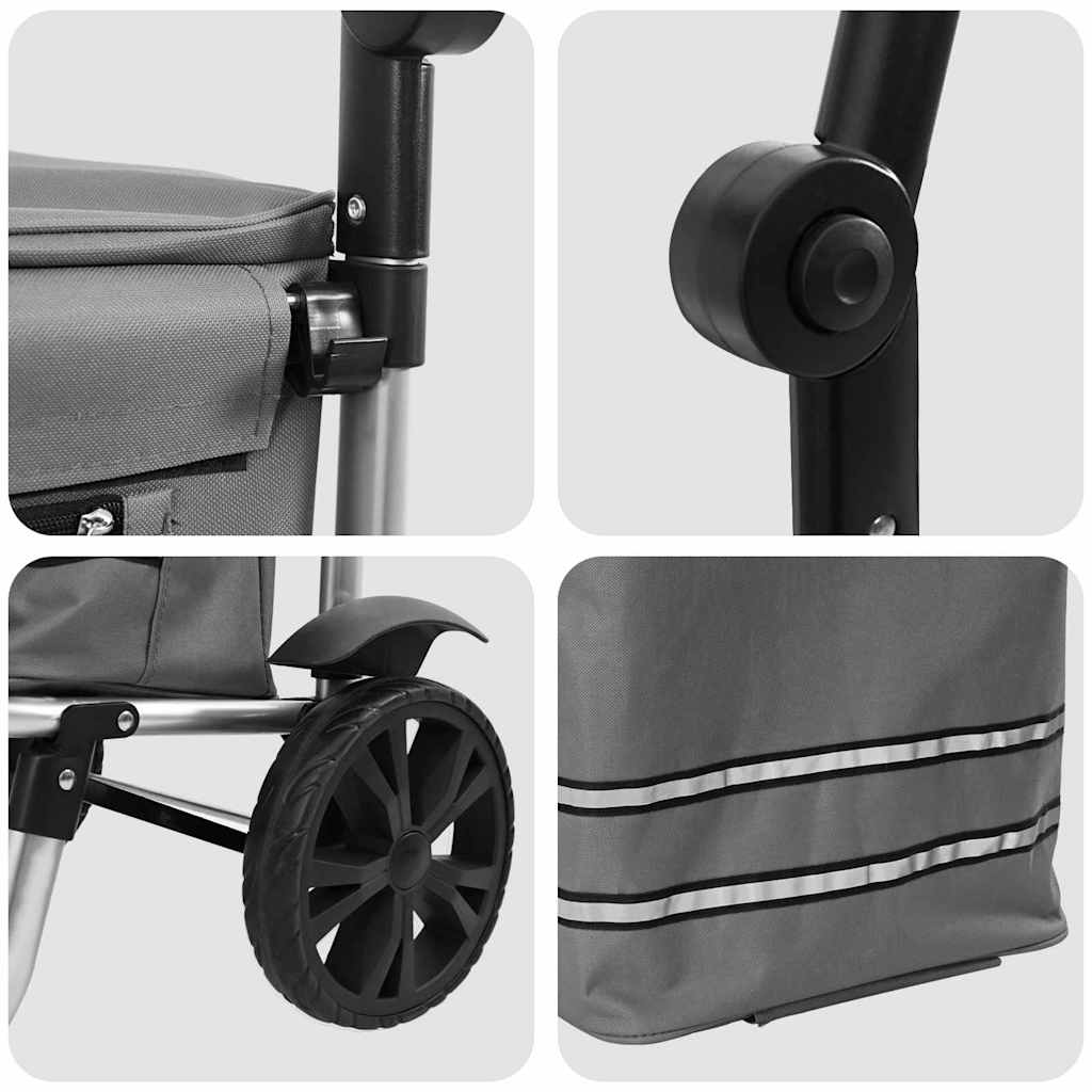 Einkaufswagen Grau 36,5 x 46,5 x 100,5 cm Oxford-stoff