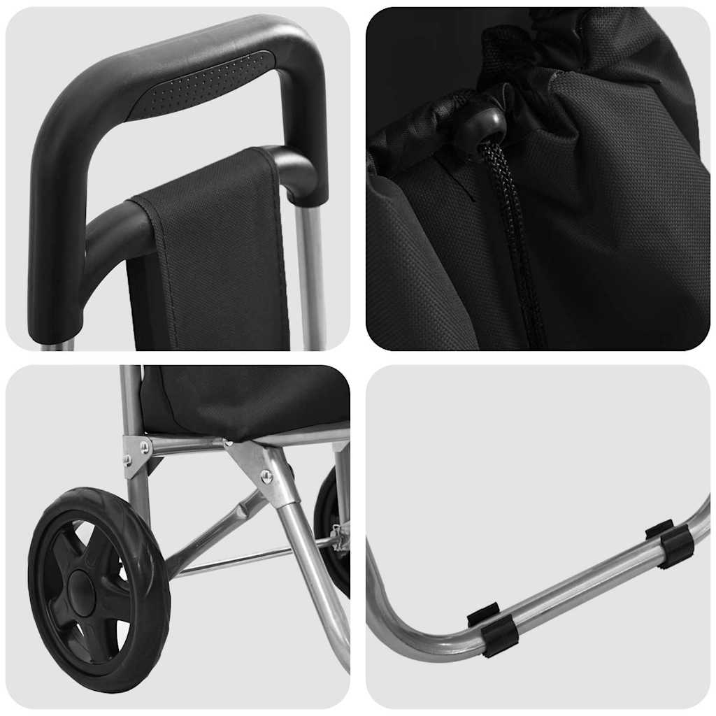 Einkaufswagen Schwarz 35 x 28 x 92 cm Oxford-stoff