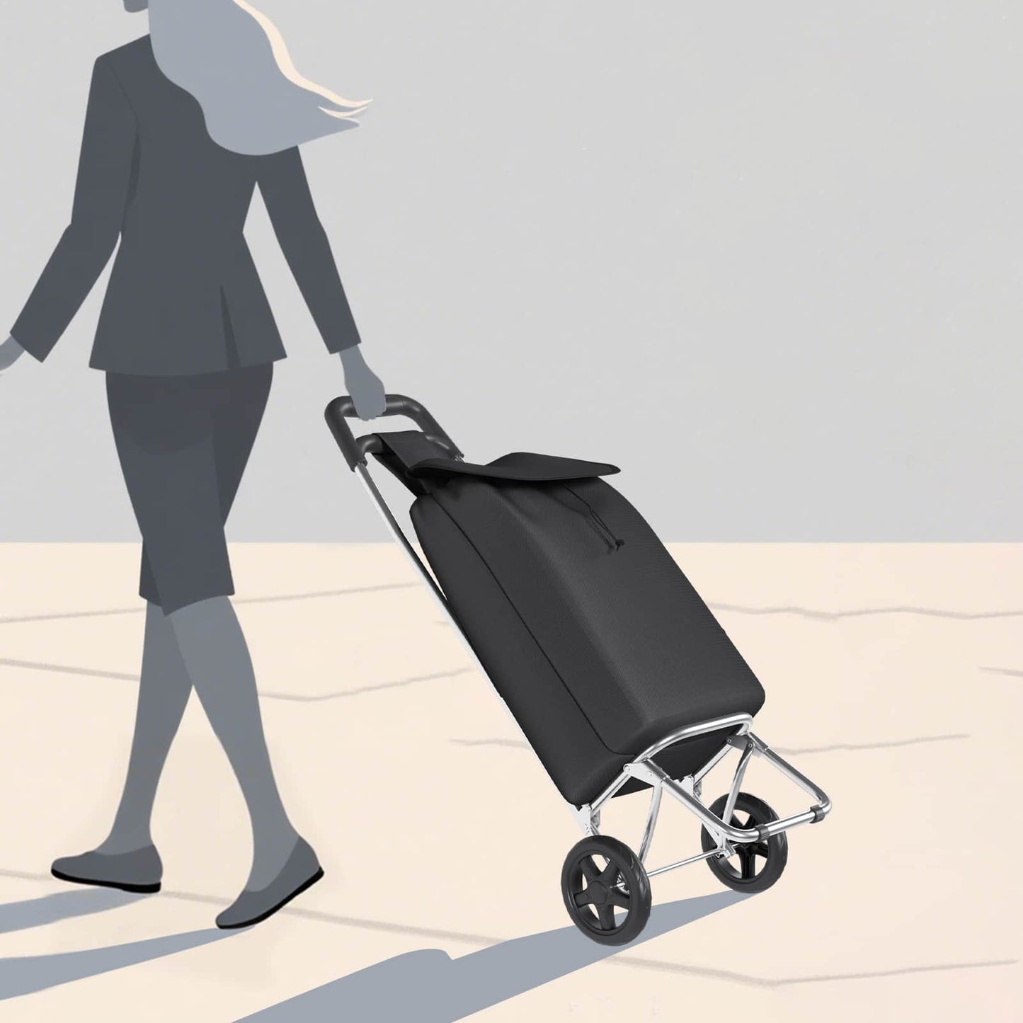 Einkaufswagen Schwarz 35 x 28 x 92 cm Oxford-stoff