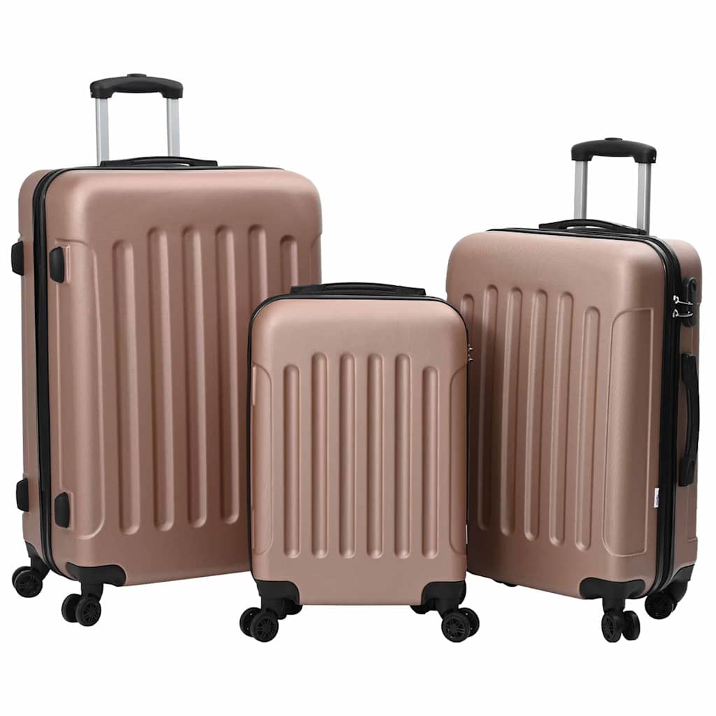 Koffer 3 pcs Roségold 50 x 31 x 78 cm ABS Kunststoff