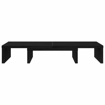 Monitorständer Verstellbar Schwarz Eichen-Optik 60x24x10,5 cm