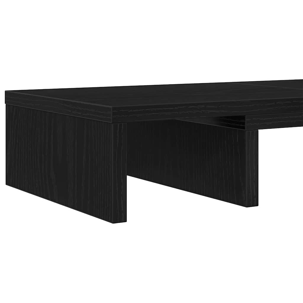 Monitorständer Verstellbar Schwarz Eichen-Optik 60x24x10,5 cm