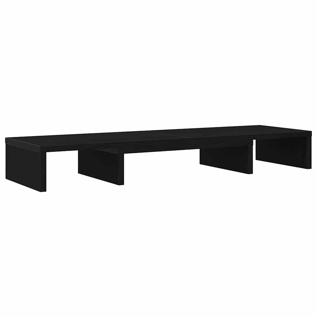 Monitorständer Verstellbar Schwarz Eichen-Optik 80x24x10,5 cm