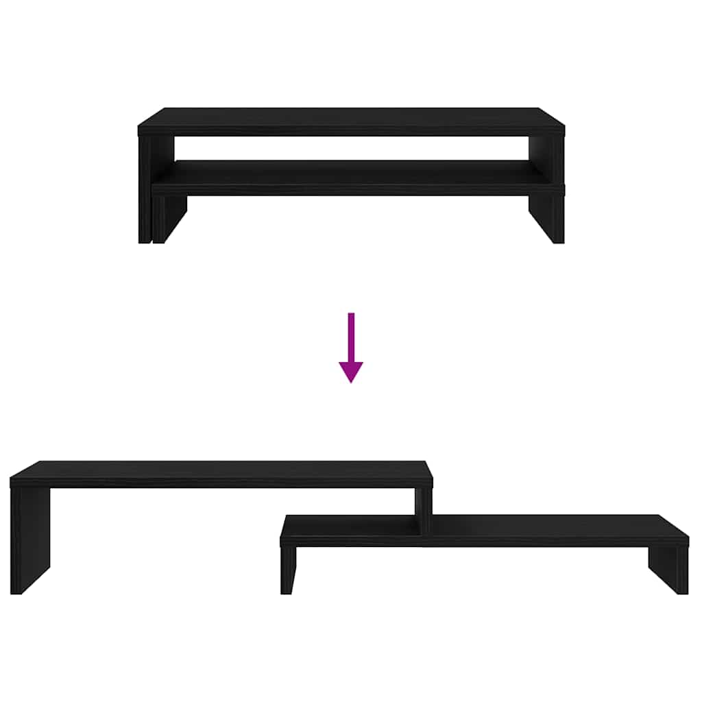 Monitorständer Schwarz Eichen-Optik 54x22x15 cm Holzwerkstoff
