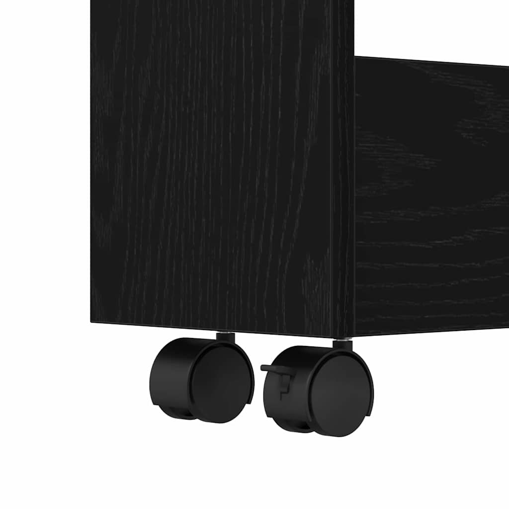 Schmaler Aufbewahrungswagen Schwarz Eichen-Optik