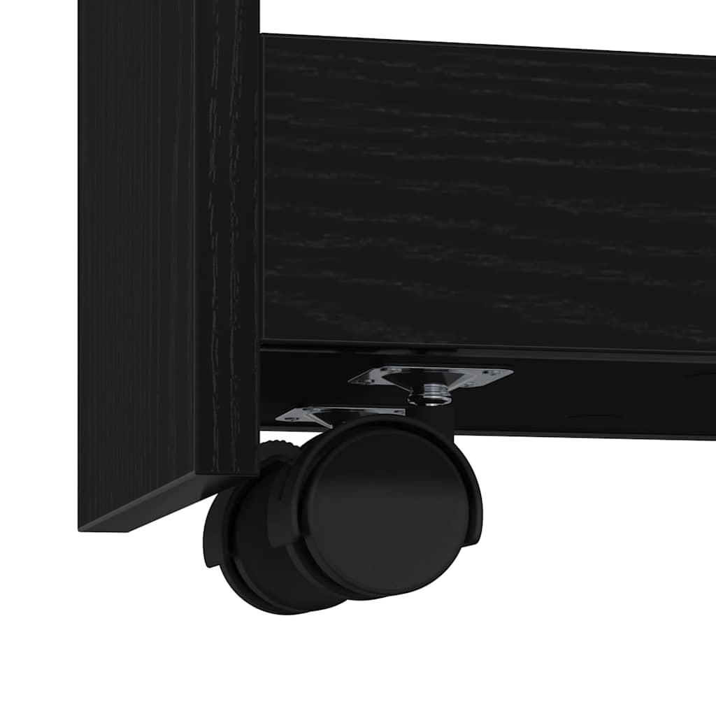 Schmaler Aufbewahrungswagen Schwarz Eichen-Optik