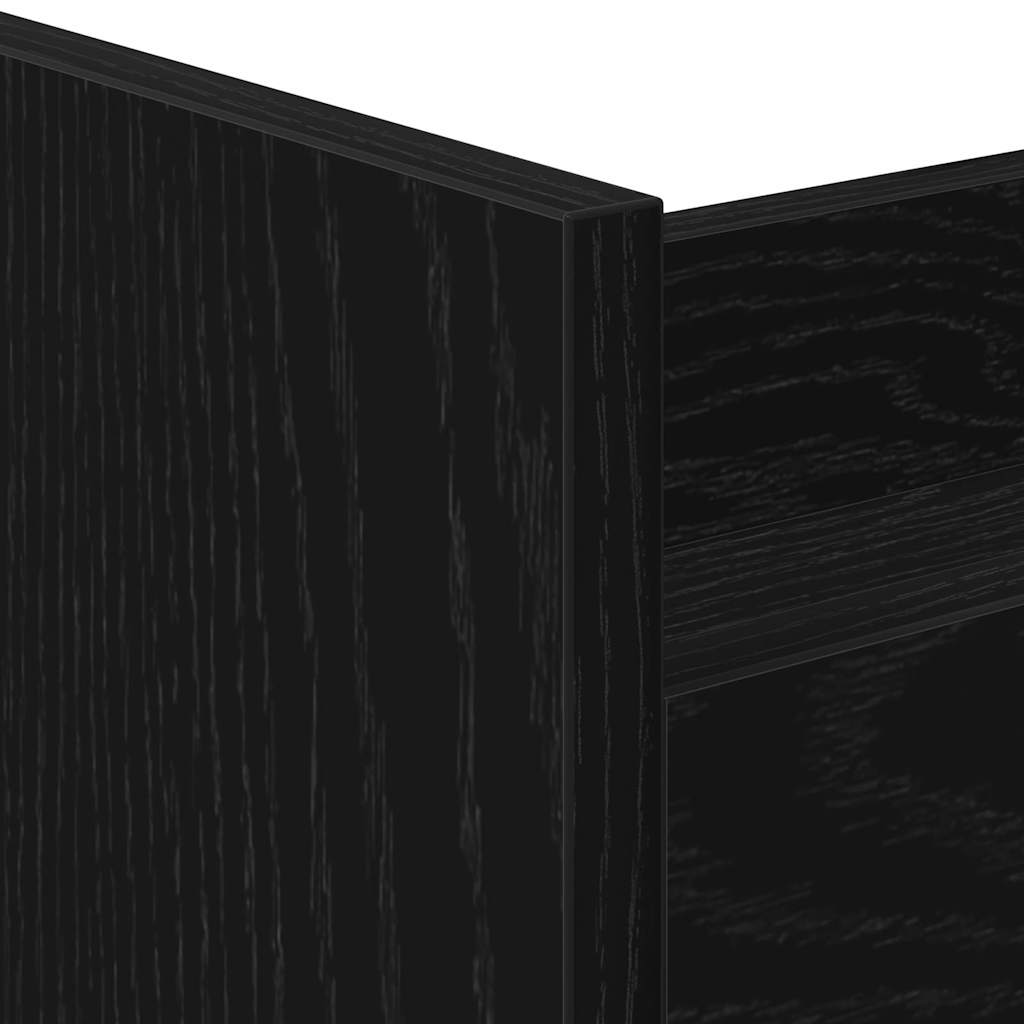 Schmaler Aufbewahrungswagen Schwarz Eichen-Optik