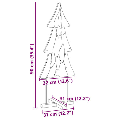 Weihnachtsbaum mit Ständer Braun 90 cm Massivholz Teak