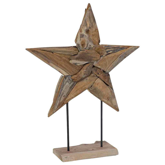 Weihnachtsstern Braun 60 x 5 x 75 cm Massivholz Teak