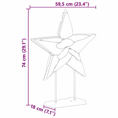 Weihnachtsstern Braun 60 x 5 x 75 cm Massivholz Teak