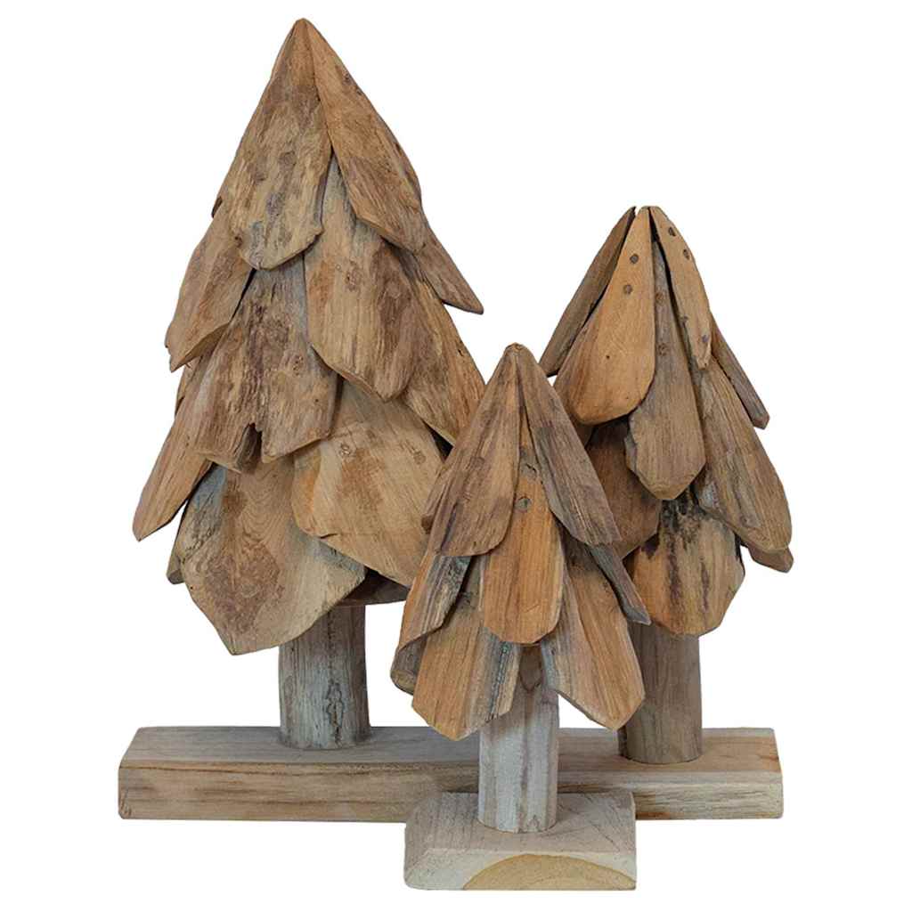 Weihnachtsbaum mit Ständer 3 pcs Braun Massivholz Teak