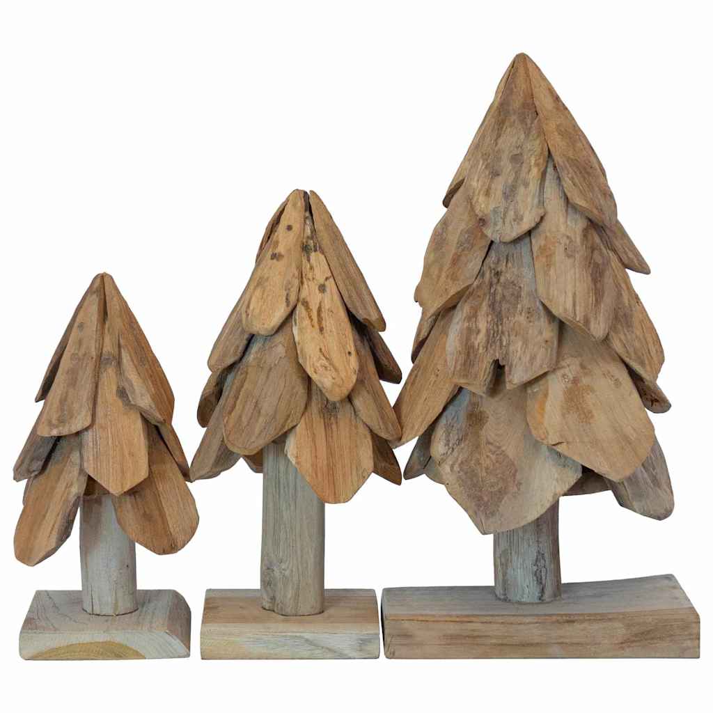 Weihnachtsbaum mit Ständer 3 pcs Braun Massivholz Teak