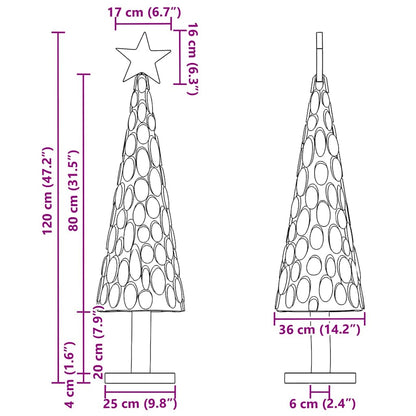 Weihnachtsbaum mit Ständer Braun 120 cm Massivholz Teak