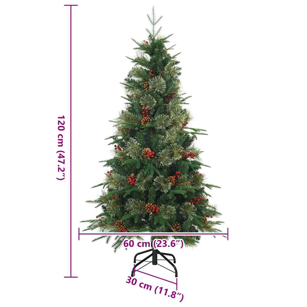 Künstlicher klappbarer Weihnachtsbaum mit Ständer Grün 120 cm