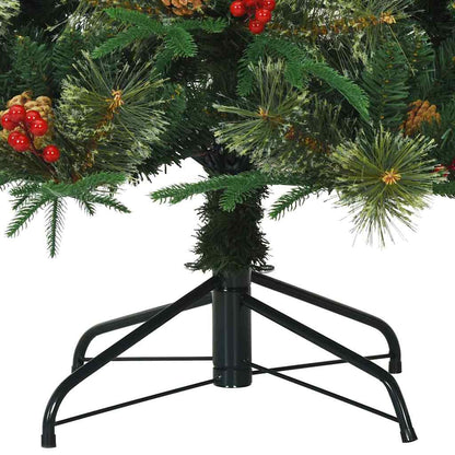 Künstlicher klappbarer Weihnachtsbaum mit Ständer Grün 210 cm