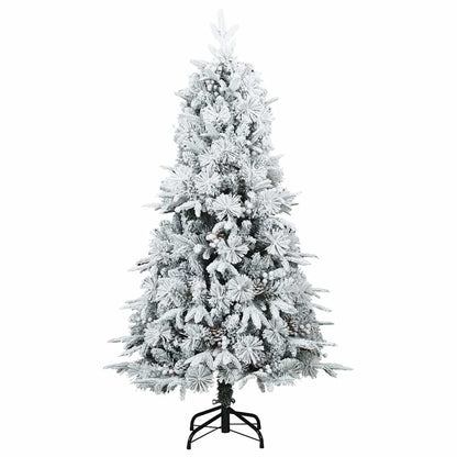 Künstlicher Scharnier-Weihnachtsbaum schneebedeckt Weiß 120 cm