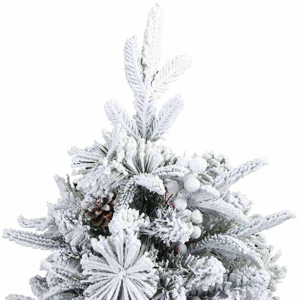 Künstlicher Scharnier-Weihnachtsbaum schneebedeckt Weiß 150 cm