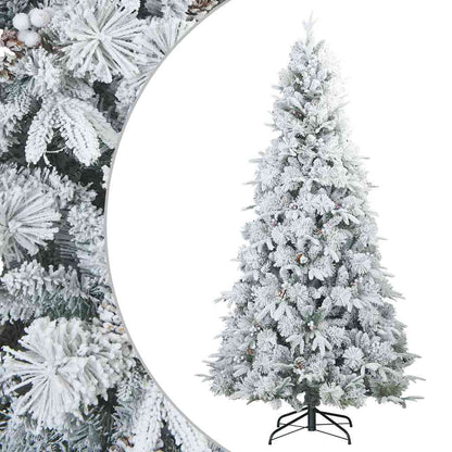 Künstlicher Scharnier-Weihnachtsbaum schneebedeckt Weiß 180 cm