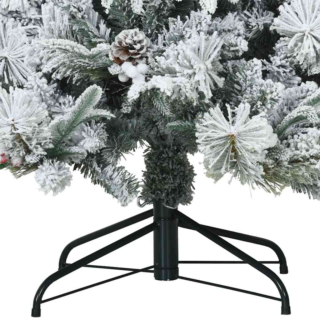 Künstlicher Scharnier-Weihnachtsbaum schneebedeckt Weiß 210 cm